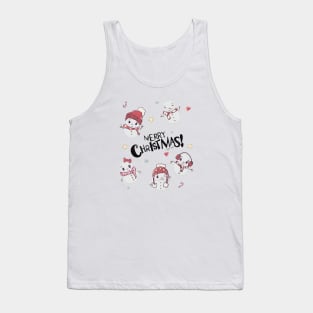 Merry Christmas with Cute Snowmen Tank Top